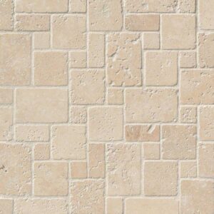 Durango Cream Mini Versailles Tumbled In 12x12 Mesh