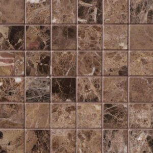Emperador Dark 2x2 Polished In 12x12 Mesh
