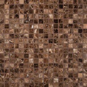 Emperador Dark 5/8 x 5/8 Polished In 12x12 Mesh