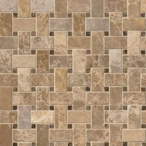 Emperador Light And Emperador Dark Basket Weave Pattern