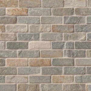Golden White Quartzite 1x3 Tumbled In 12x12 Mesh