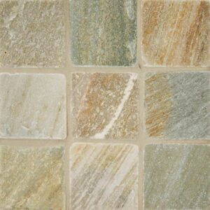 Golden White Quartzite 4x4 Tumbled And Gauged Tile