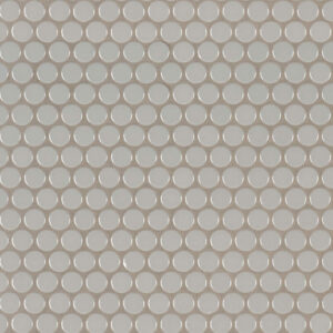Gray Glossy Penny Round Mosaic