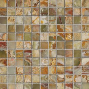 Green Onyx 1x1 Polished In A 12x12 Mesh