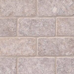 Silver Travertine Subway Tile Tumbled 3x6