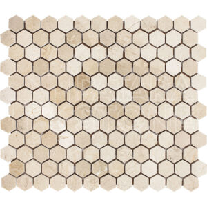 Crema Cappuccino 1inch Hexagon Polished