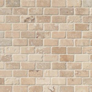 Tuscany Classic 1x2 Brick Tumbled In 12x12 Mesh