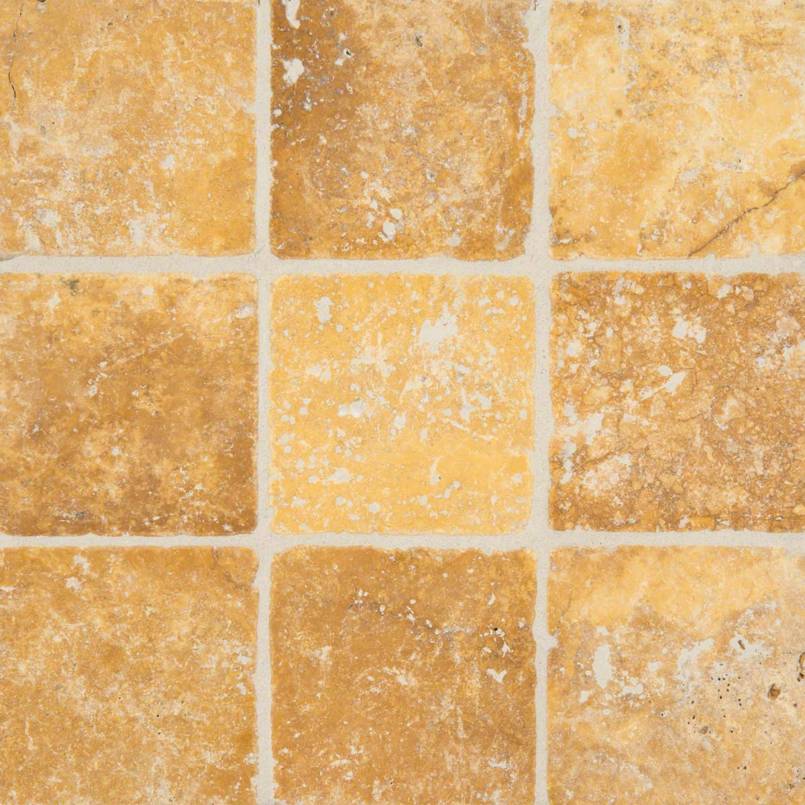 Tuscany Gold 4x4 Tumbled Tile