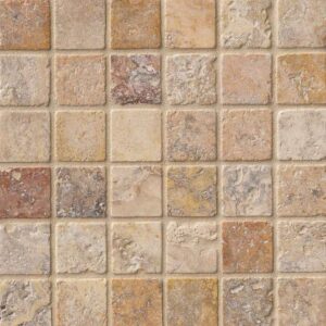 Tuscany Scabas 2x2 Tumbled In 12x12 Mesh