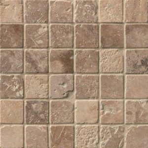 Tuscany Walnut 2x2 Tumbled In 12x12 Mesh