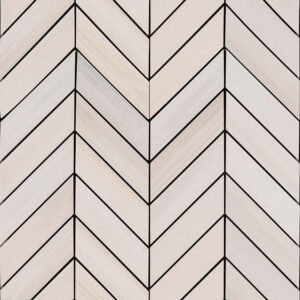 Watercolor Bianco Chevron Mosaic 12x15