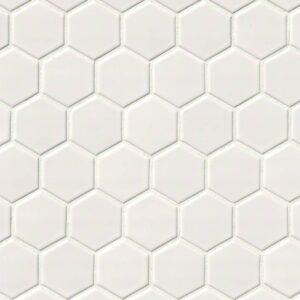 White Glossy 2X2 Hexagon Mosaic