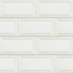 White Subway Tile Beveled 3x6