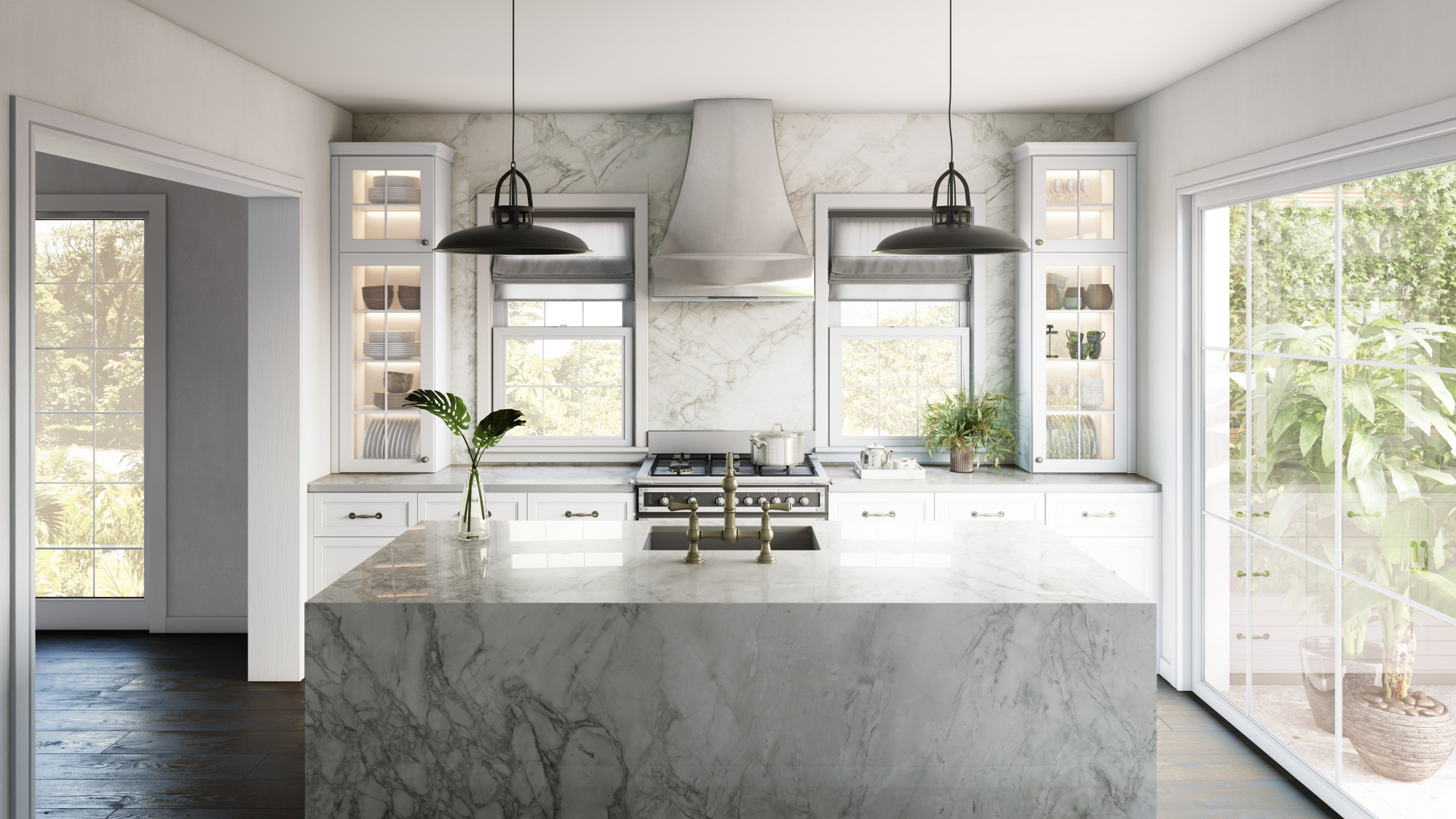 Bergen Dekton Kitchen Island Waterfall Countertops