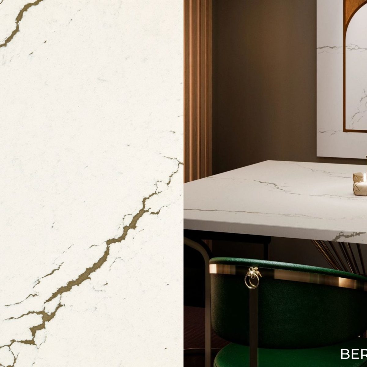 Berkshire Brass Smooth Cambria Quartz Close Up and Bathroom Countertops
