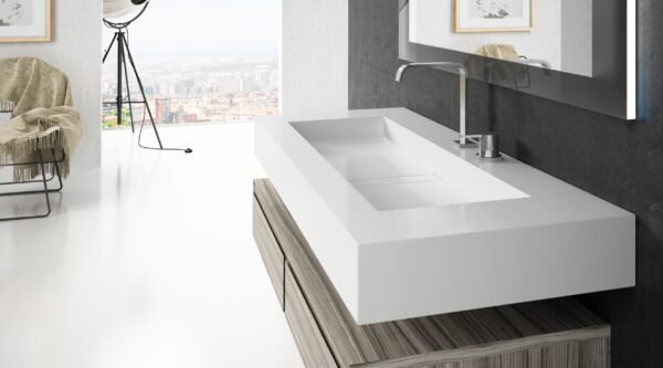 Blanco Zeus Silestone Quartz Bathroom