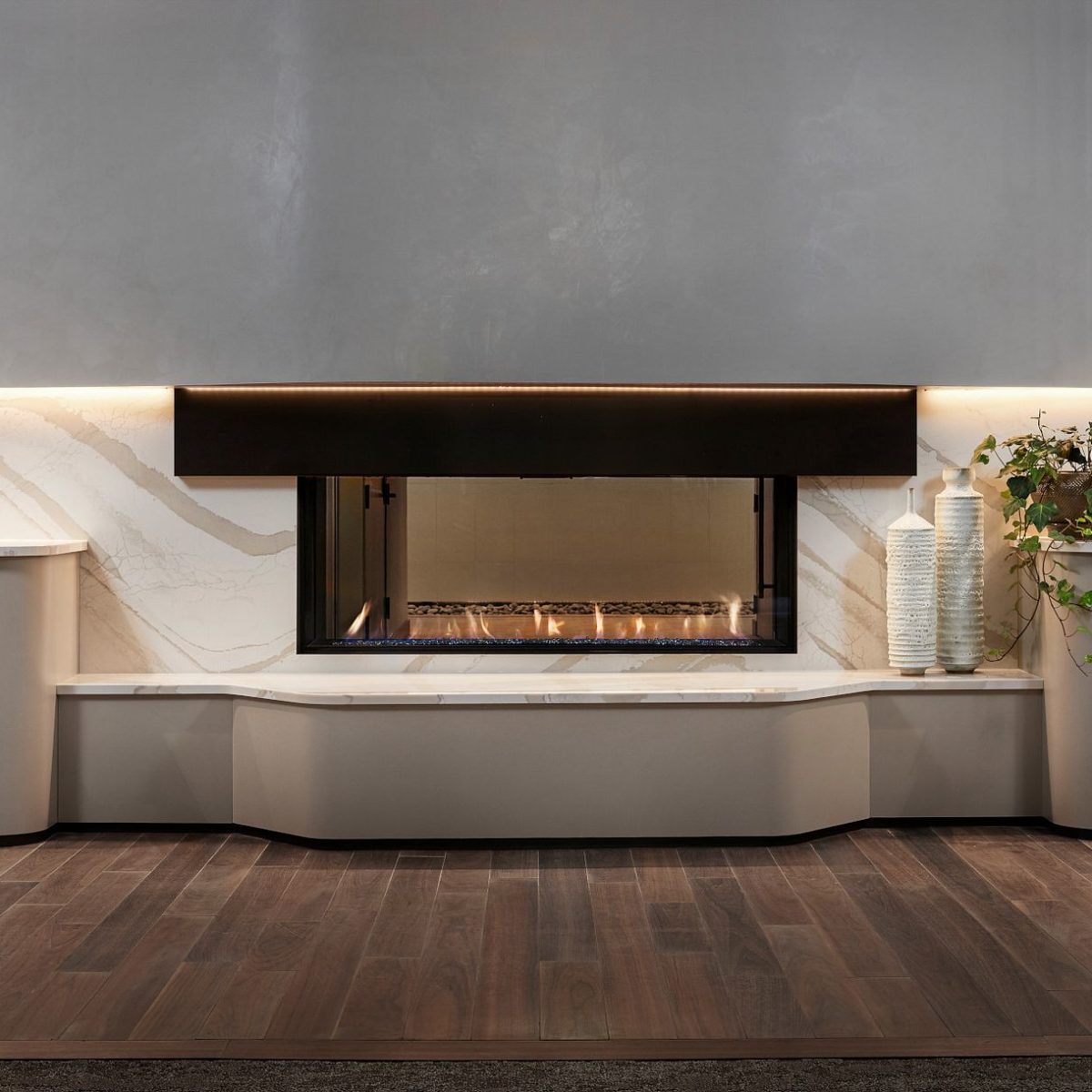 Brittanicca Warm Cambria Quartz Fireplace Surround Fireplace Hearth Interior Design
