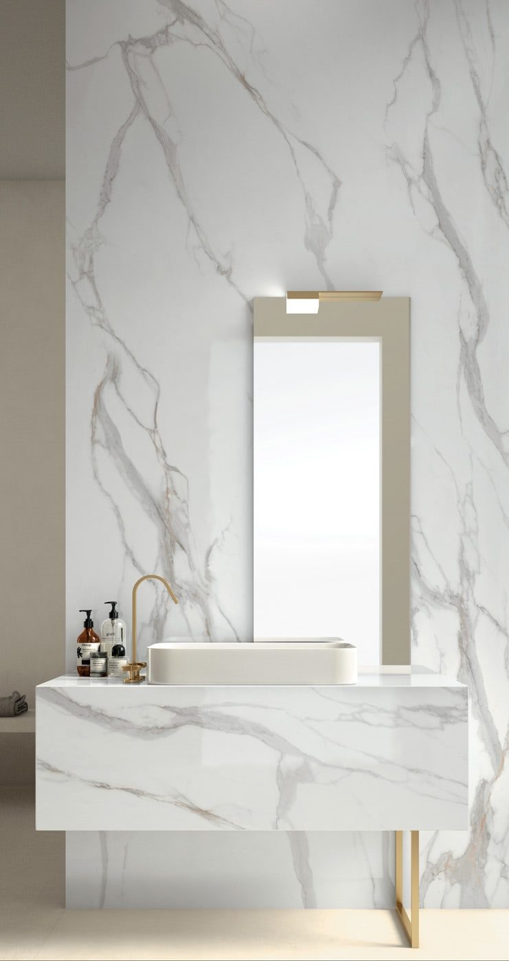 Calacatta Oro Infinity Porcelain Countertops Walls
