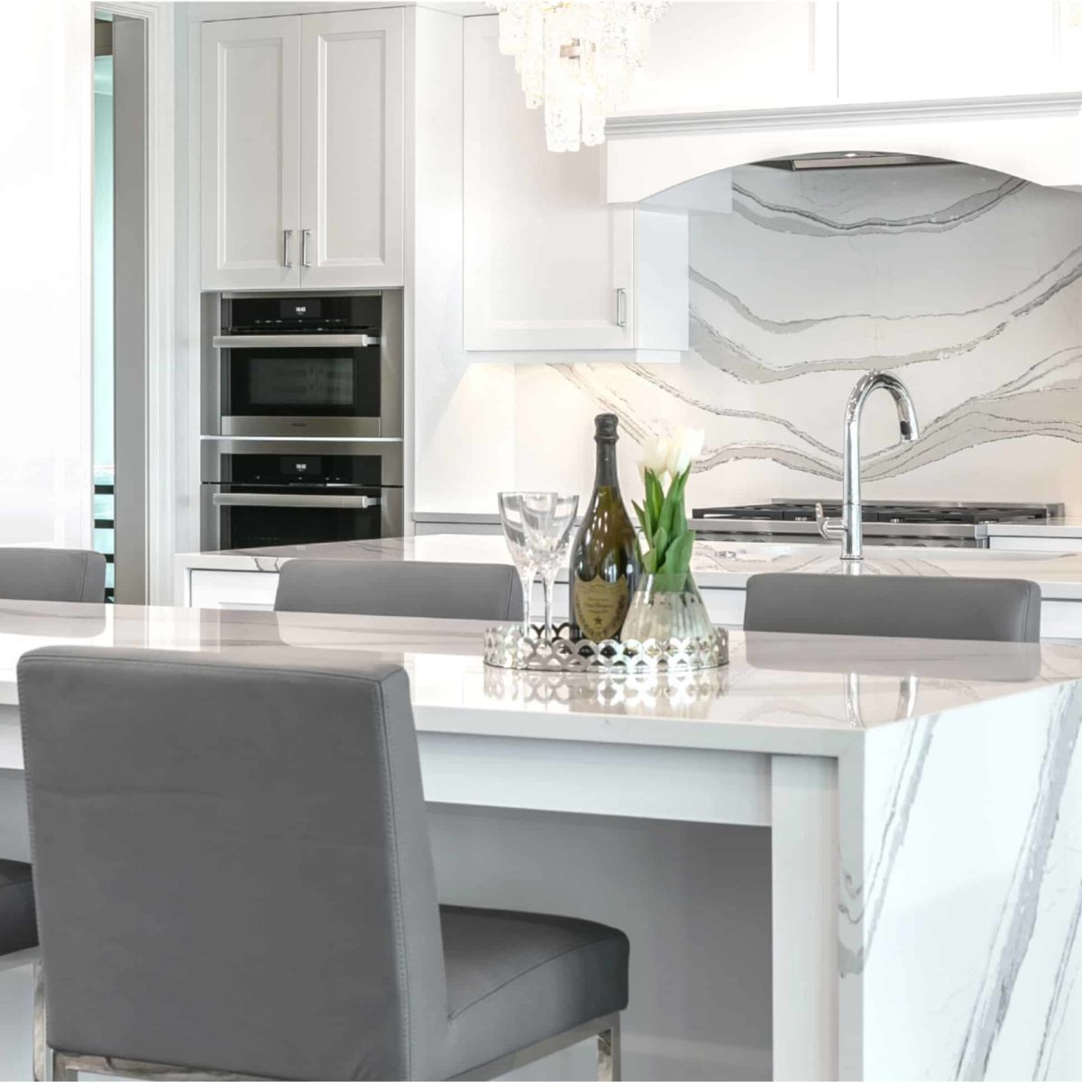 Cambria Brittanica Countertops Installed With Full Height Backsplash