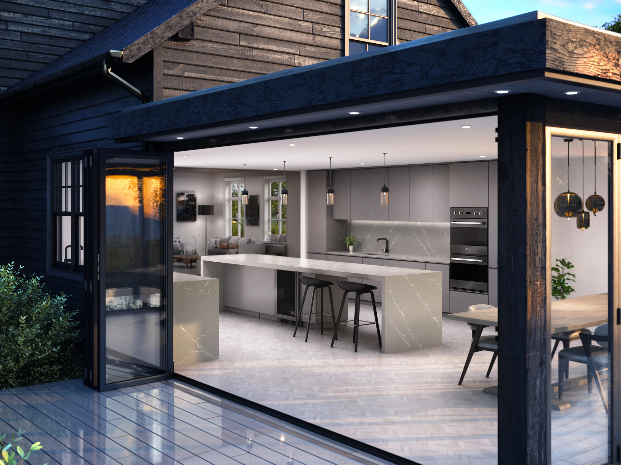 Clare Cambria Quartz Kitchen Countertops Installed