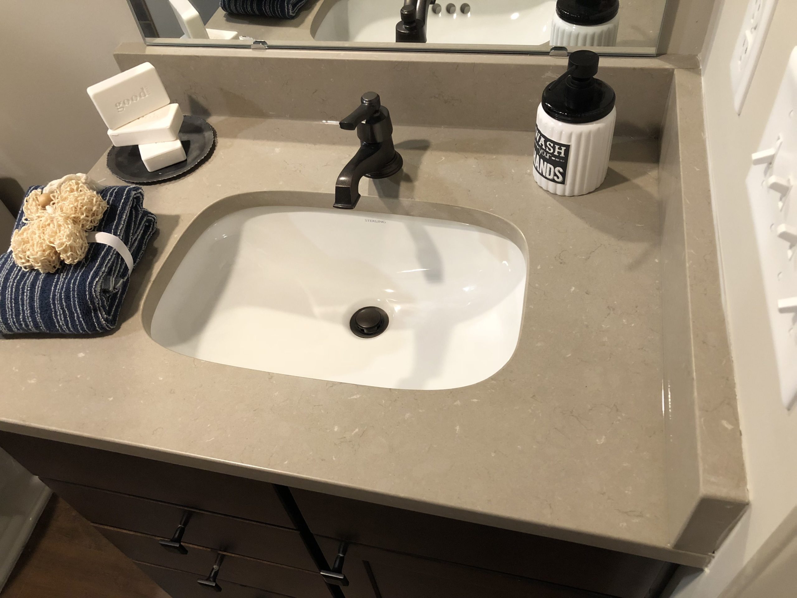 Coral Clay Colour Silestone Quartz Bathroom