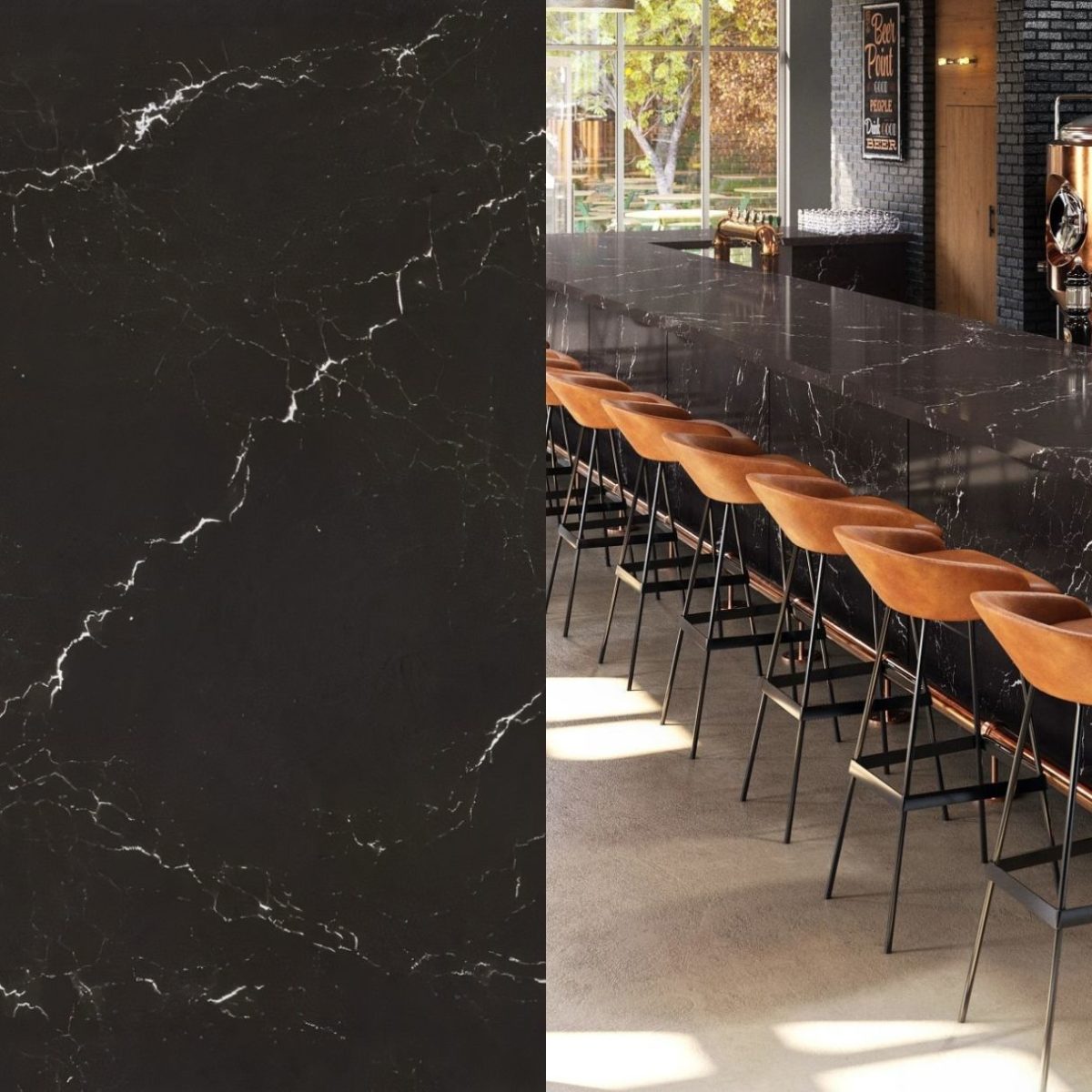 Delamere Cambria Quartz Close up & Bar