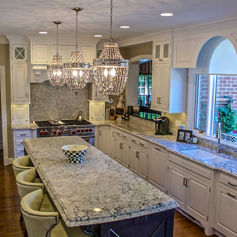 Fantastic White Granite Kitchen
