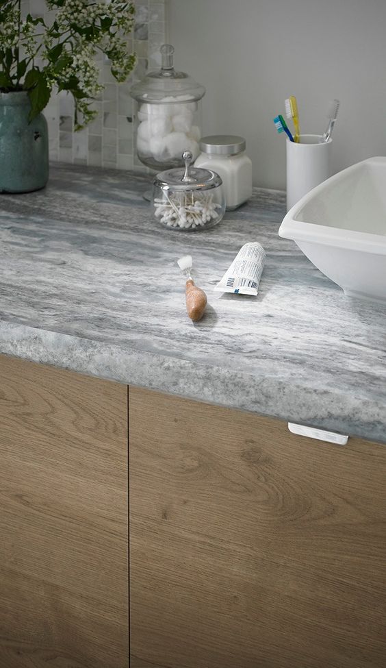 Fantasy Silver Marble Bathroom