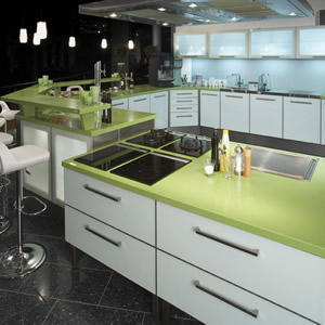 Green Fun Silestone Quartz Kitchen1