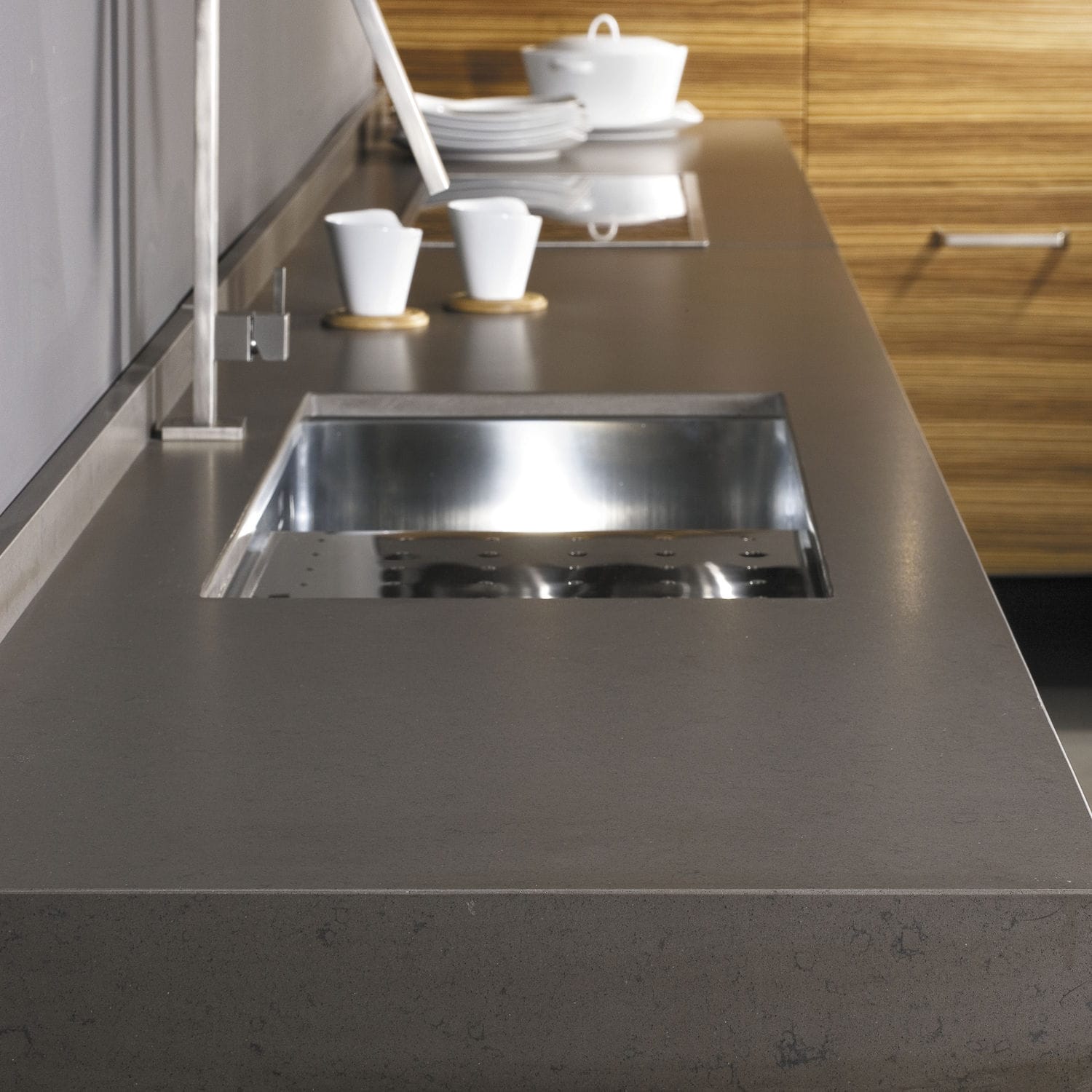 Grey Amazon Silestone Quartz Kitchen