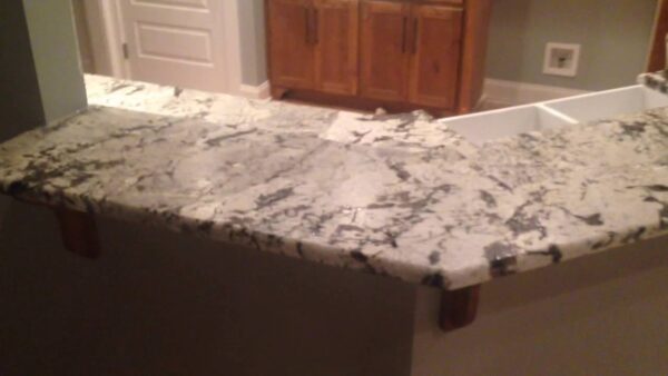 Icy Blue Leather Finish Granite Counter