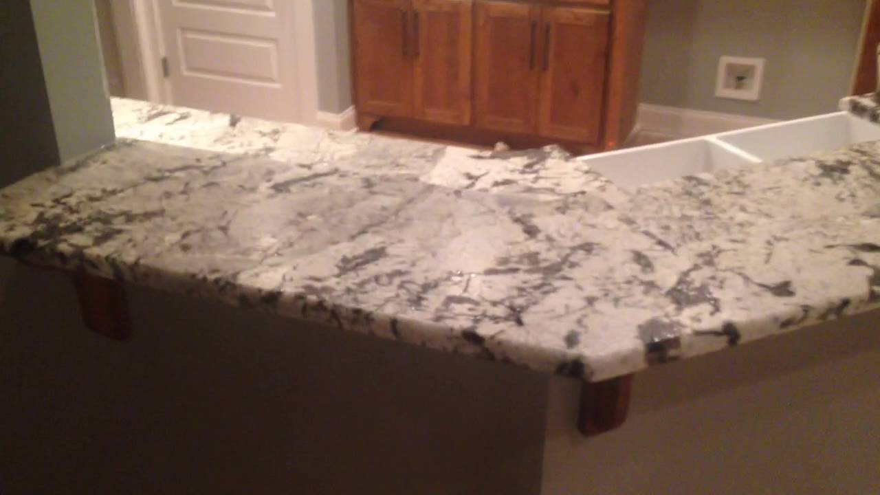 Icy Blue Leather Finish Granite Counter
