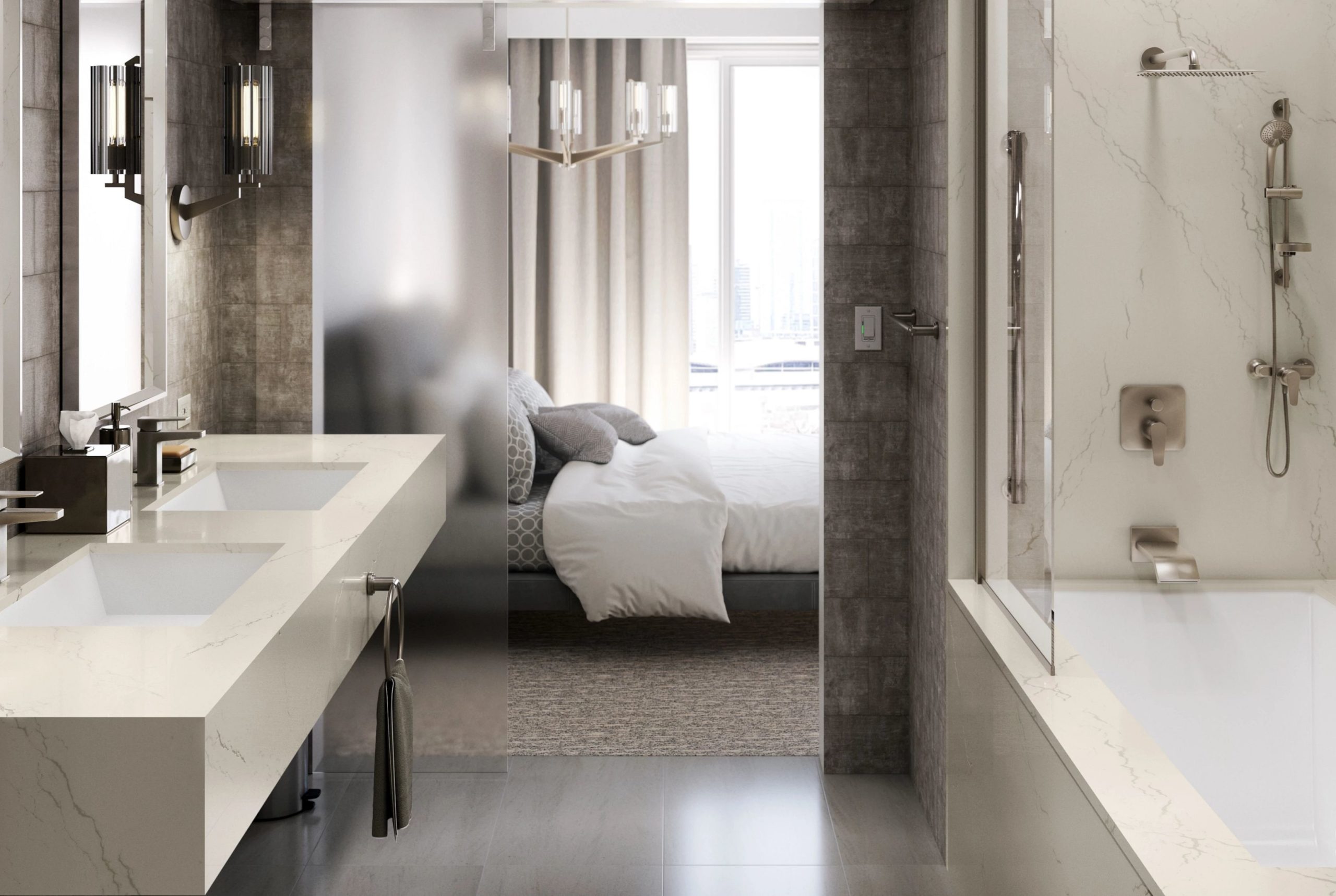 Inverness Frost Cambria Quartz Bathroom Countertops