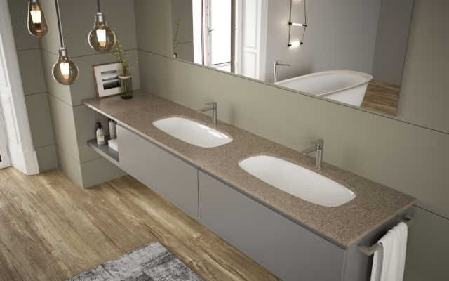 Juniper Trail LG Viatera Quartz Bathroom