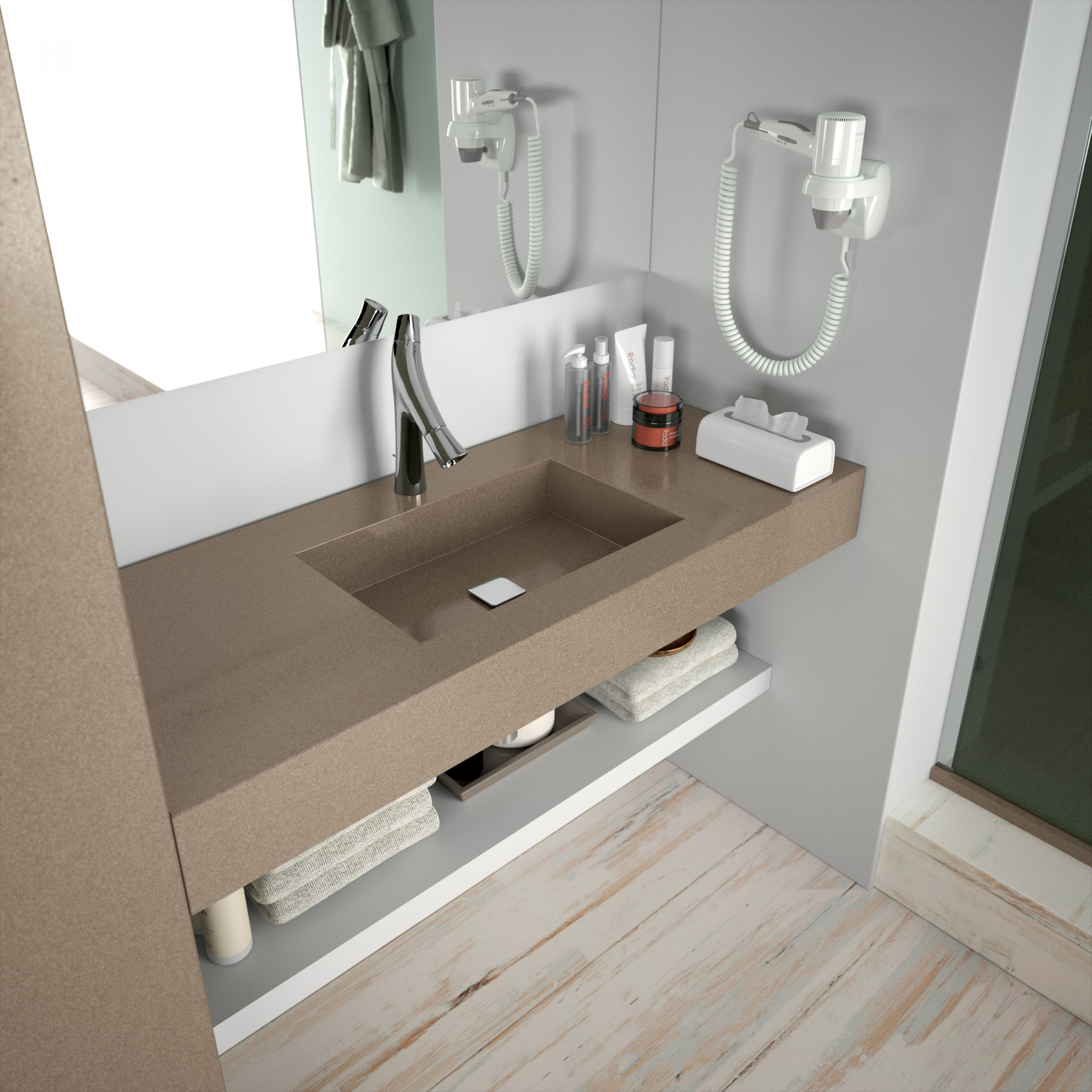 Lena Silestone Quartz Bathroom