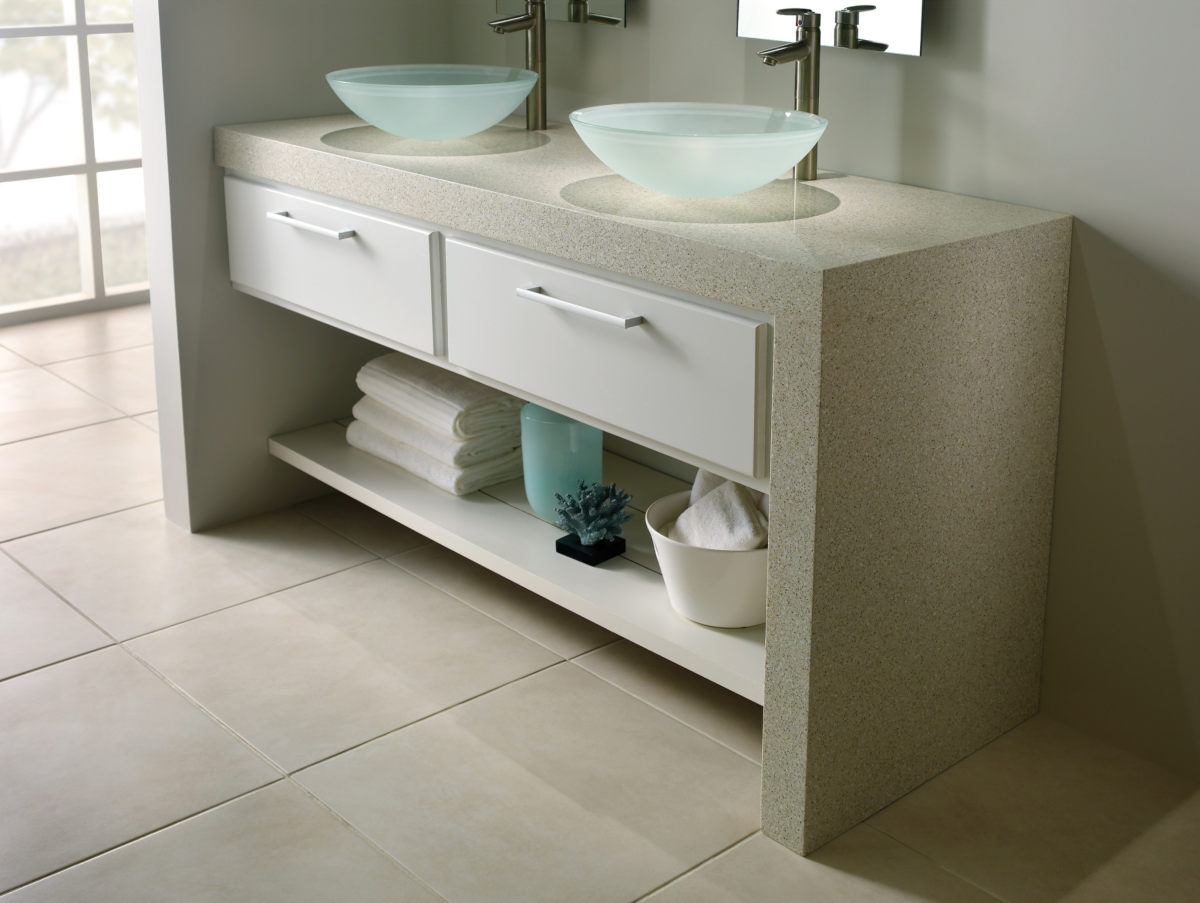 Luna Silestone Quartz Bathroom