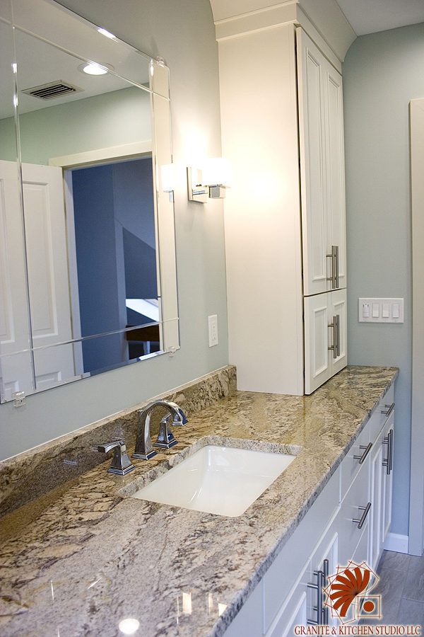 Neptune Bordeaux Granite Bathroom