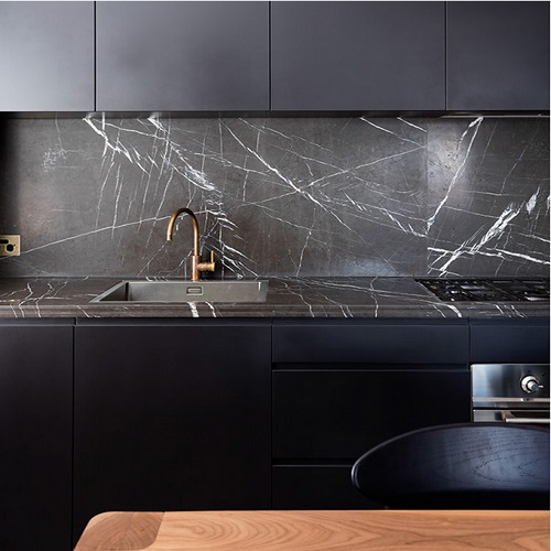Nero Venato Marble Kitchen