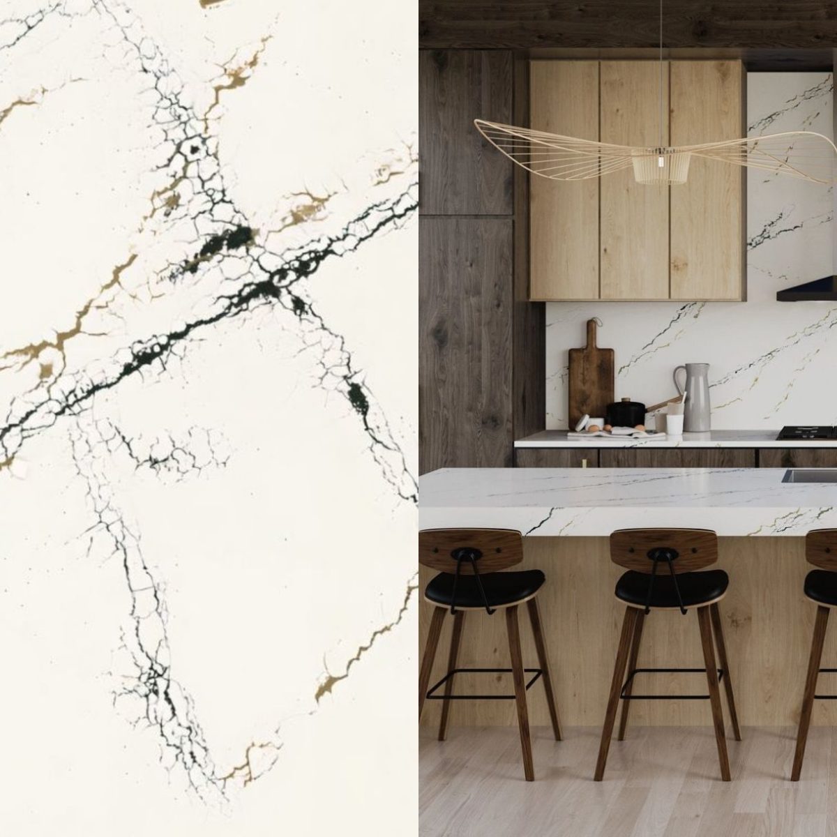 Oakleigh Cambria Quartz Close Up and Kitchen
