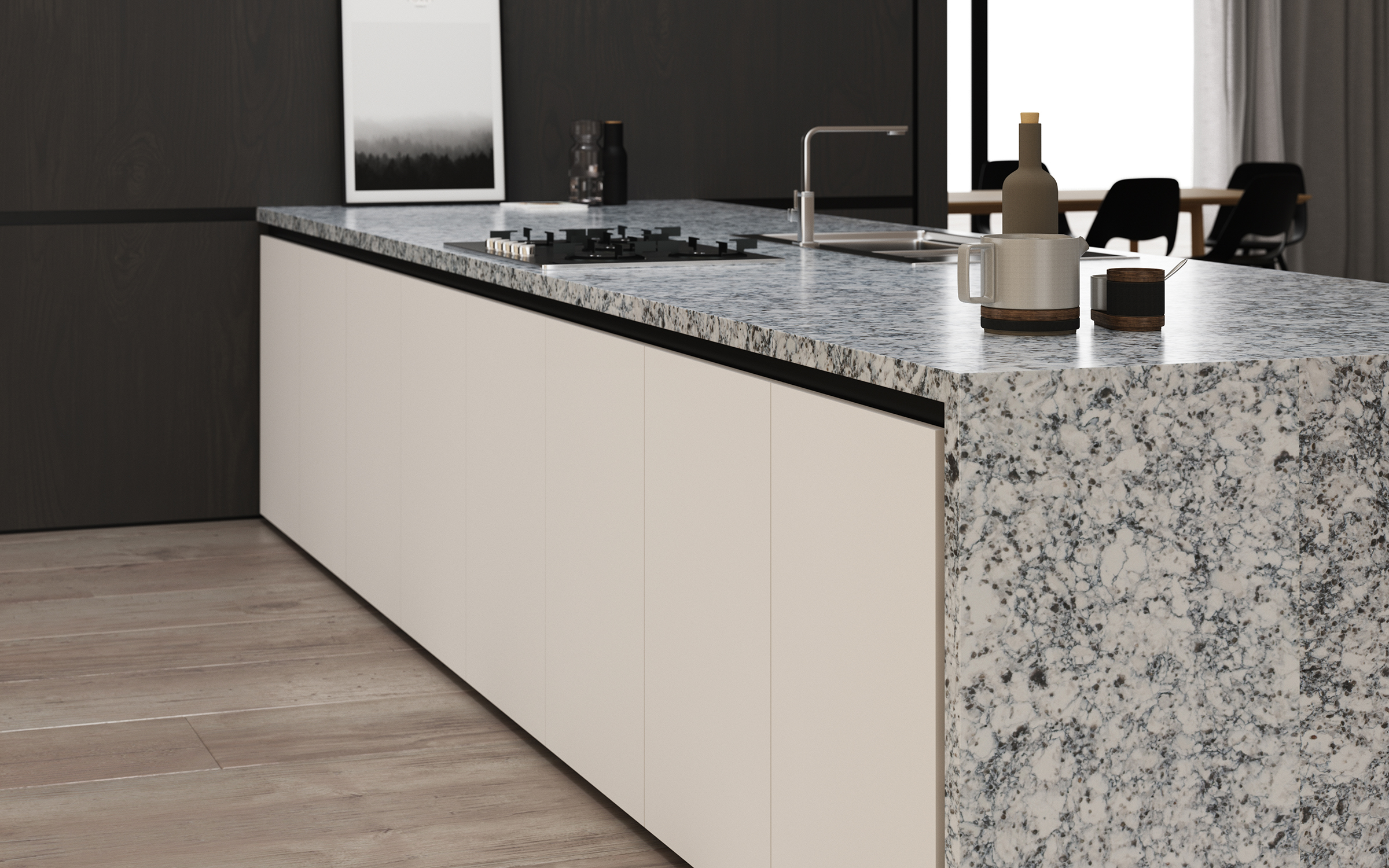 Octave LG Viatera Quartz Kitchen Island