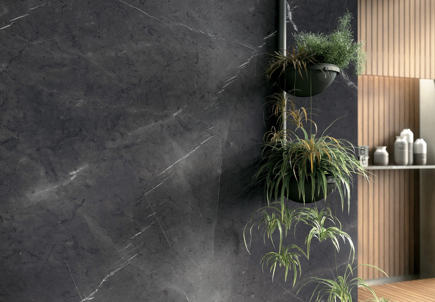 Pietra Grey Infinity Porcelain Countertops Walls