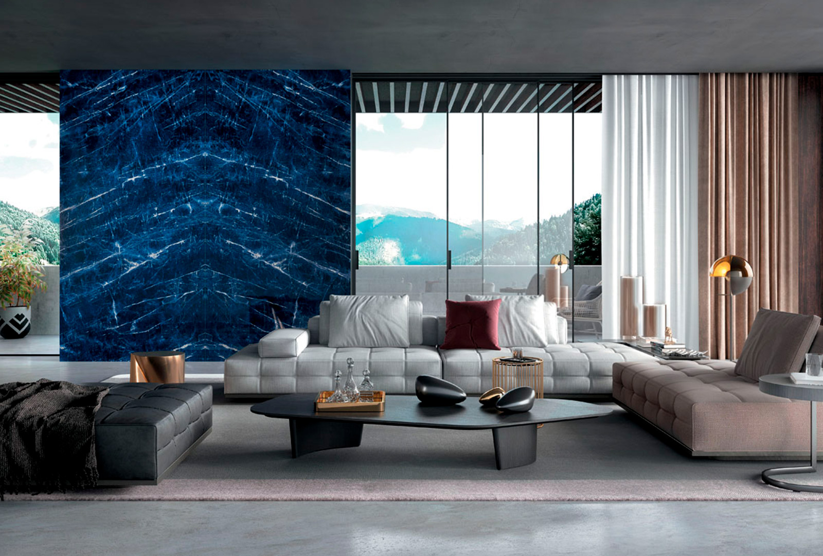 Precious Sodalite Infinity Porcelain Countertops Walls