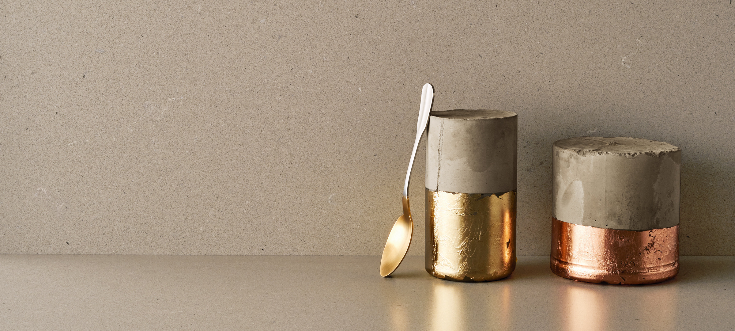 Raw Concrete Caesarstone Quartz Kitchen Countertops