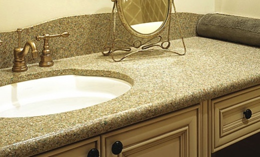 Tea Leaf Silestone Quartz Bathroom