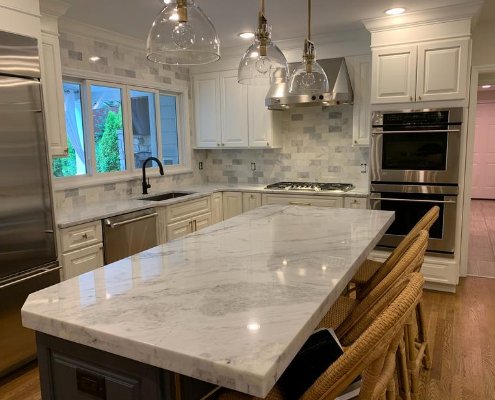 Tesoro Bianco Marble Kitchen