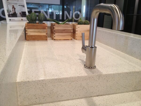 White Diamond Silestone Quartz Sink