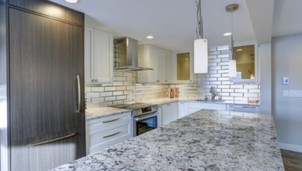 White Fantasy Granite Kitchen