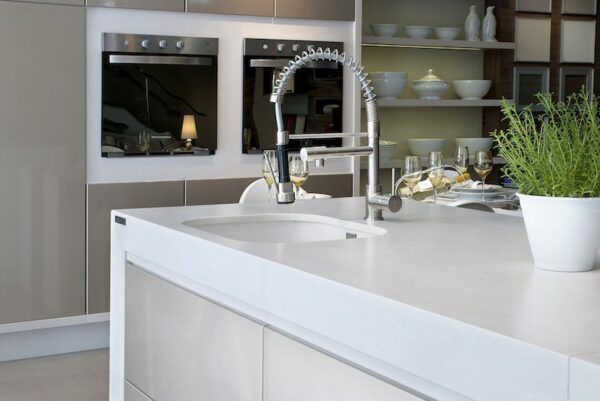 White Storm Silestone Quartz Kitchen