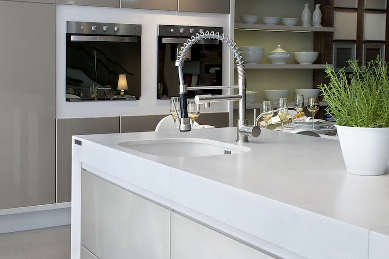 White Storm Silestone Quartz Kitchen