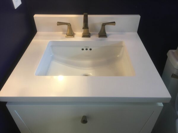 White Zeus Silestone Quartz Bathroom